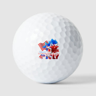 Geniet Cool USA 4 juli T-shirts Fijne Onafhankelij Golfballen