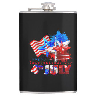 Geniet Cool USA 4 juli T-shirts Fijne Onafhankelij Heupfles