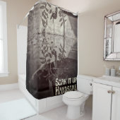 Geniet er knap van douchegordijn (In situ)