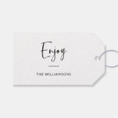 Geniet | Minimale typografie op maat Cadeaulabel (Voorkant (Horizontaal))