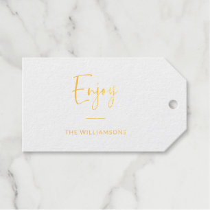Geniet   Minimalistisch speciaal gepersonaliseerd  Cadeaulabels