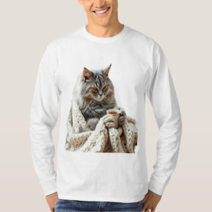 Geniet van de Cat Winter Tea T-shirt