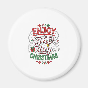 Geniet Van De Dag Kerst Rendier Cadeau Magneet