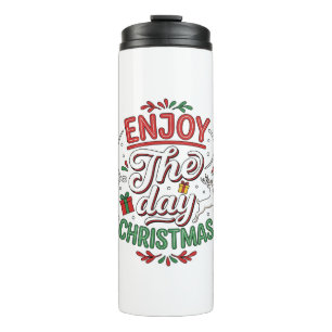 Geniet Van De Dag Kerst Rendier Cadeau Thermosbeker