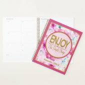 Geniet van de eenvoudige  roze en gouden dingen planner (Display)