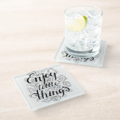 Geniet van de kleine dingen 1 glazen onderzetter (Schuin)