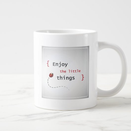 Geniet van de kleine dingen 2 extra grote mok (Rechts)