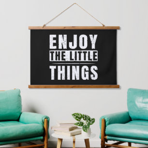 Geniet van de kleine dingen inspirerende citaten hangend wandkleed