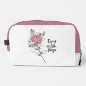 Geniet van de kleine dingen Pink Rose Toilettasje (Voorkant)