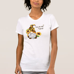 Geniet van de Kleine Dingen Zonnebloem Gnome T-shirt