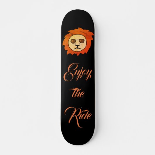 Geniet van de rit Cool Lion Black Skateboard (Voorkant)