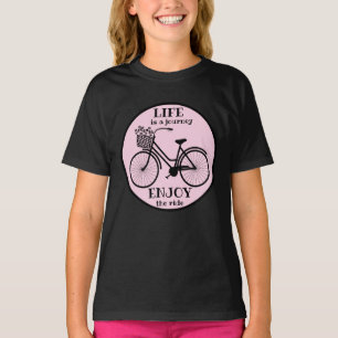 Geniet van de rit   Fiets met bloemen Motivatie T-shirt