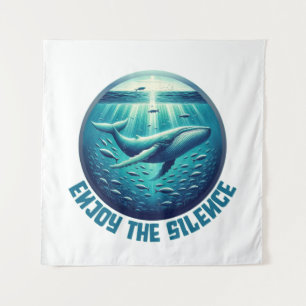 Geniet van de stilte - Majestic Whale Ocean Art Wandkleed
