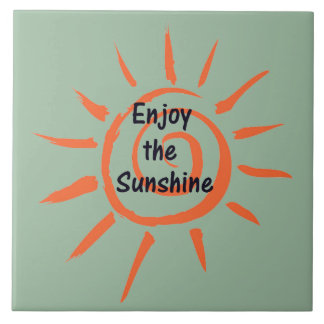 Geniet van de Sunshine Large Ceramic Tegel Tegeltje