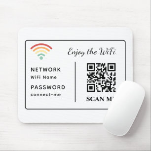 Geniet van de WiFi QR Code Netwerknaam en wachtwoo Muismat