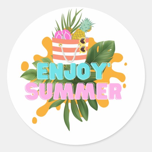 GENIET VAN DE ZOMER RONDE STICKER (Voorkant)