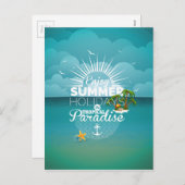 Geniet van de zomervakantie feestdagenkaart (Voorkant / Achterkant)