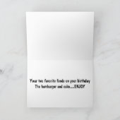 GENIET VAN EEN HAMBURGER CAKE VOOR JE VERJAARDAG KAART (Binnen)