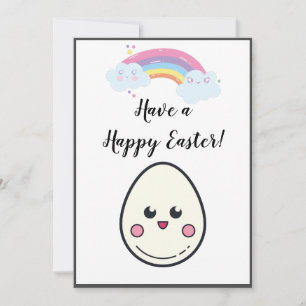 Geniet van een Happy Easter Schattige Kawaii Egg R Feestdagenkaart