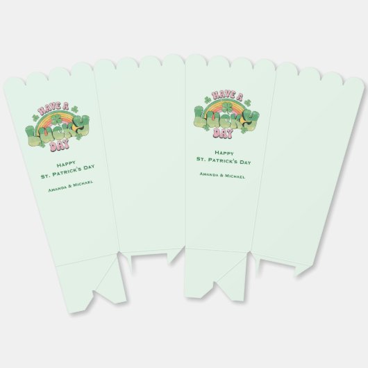 Geniet van een Lucky Day Retro St. Patrick's Day Bedankdoosjes (Ongevouwen)