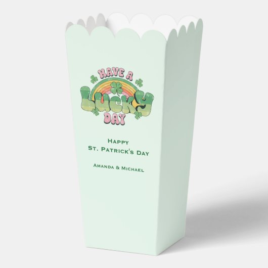 Geniet van een Lucky Day Retro St. Patrick's Day Bedankdoosjes (Voorkant)