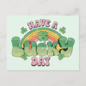 Geniet van een Lucky Day Retro St. Patrick's Day Briefkaart (Voorkant)