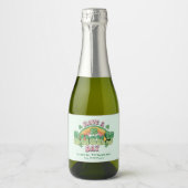 Geniet van een Lucky Day Retro St. Patrick's Day Sparkling Wijnetiket (Voorkant)