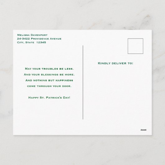 Geniet van een Lucky Day Retro stijl St. Patrick's Feestdagenkaart (Achterkant)