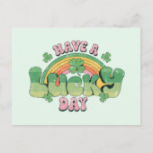 Geniet van een Lucky Day Retro stijl St. Patrick's Feestdagenkaart (Voorkant)