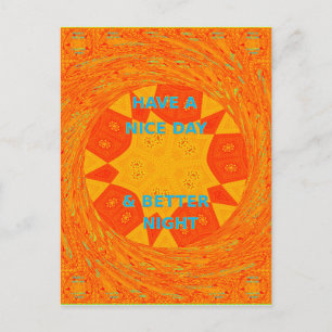 Geniet van een mooie dag & betere nacht art print briefkaart