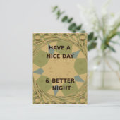 Geniet van een mooie dag & betere nacht art print briefkaart (Staand voorkant)