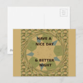 Geniet van een mooie dag & betere nacht art print briefkaart (Voorkant / Achterkant)