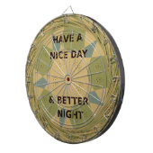 Geniet van een mooie dag & betere nacht art print dartbord (Voorkant Rechts)