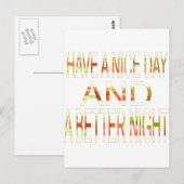 Geniet van een mooie dag en een betere nacht art p briefkaart (Voorkant / Achterkant)