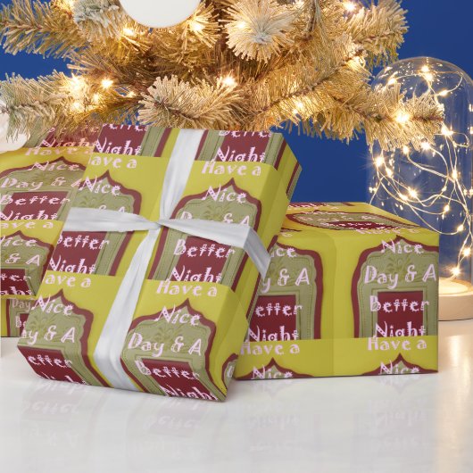 Geniet van een mooie dag en een betere nacht ingel cadeaupapier (Feestdagen)