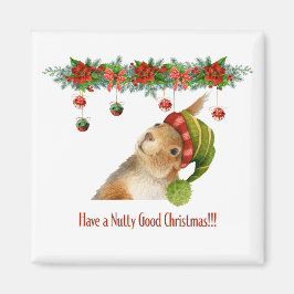 Geniet van een Nutty Good Christmas Squirrel Holid Magneet