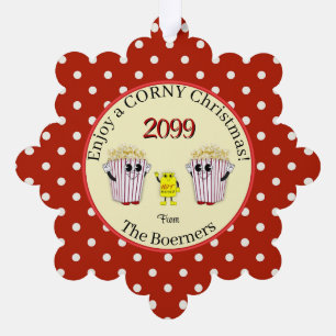 Geniet van een oubollige kerst! Popcorn Ornament K Kaart