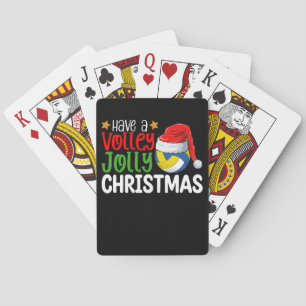 Geniet van een Volley Jolly Christmas Volleyball v Pokerkaarten