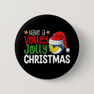Geniet van een Volley Jolly Christmas Volleyball v Ronde Button 5,7 Cm