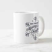 Geniet van een vrolijk kerstfeest - Snowflake Extra Grote Beker (Voorkant rechts)