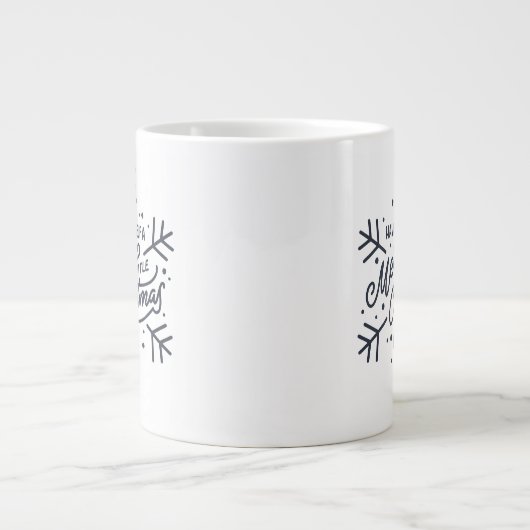 Geniet van een vrolijk kerstfeest - Snowflake Extra Grote Beker (Voorkant)