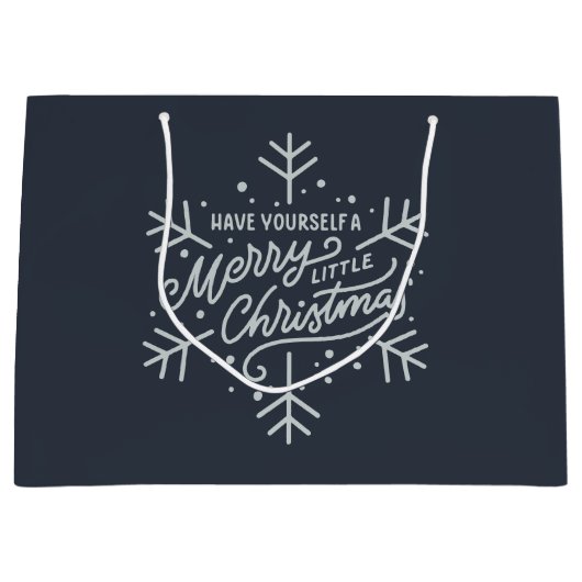 Geniet van een vrolijk kerstfeest - Snowflake Groot Cadeauzakje (Voorkant)