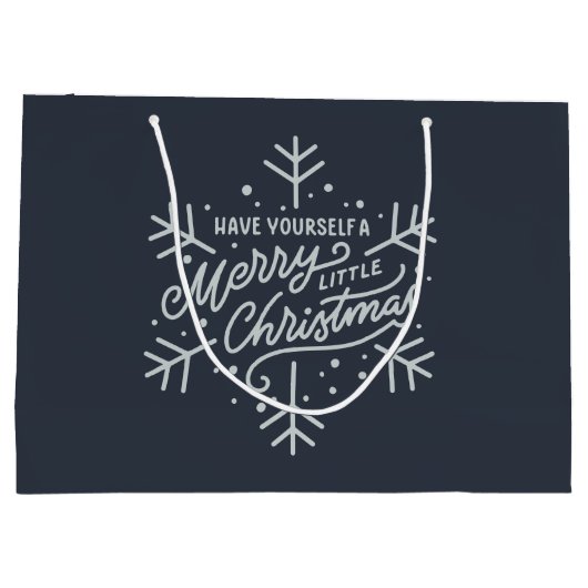 Geniet van een vrolijk kerstfeest - Snowflake Groot Cadeauzakje (Achterkant)