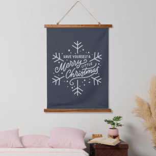 Geniet van een vrolijk kerstfeest - Snowflake Hangend Wandkleed
