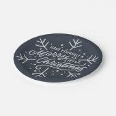 Geniet van een vrolijk kerstfeest - Snowflake Papieren Bordje (Gekanteld)