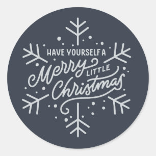 Geniet van een vrolijk kerstfeest - Snowflake Ronde Sticker