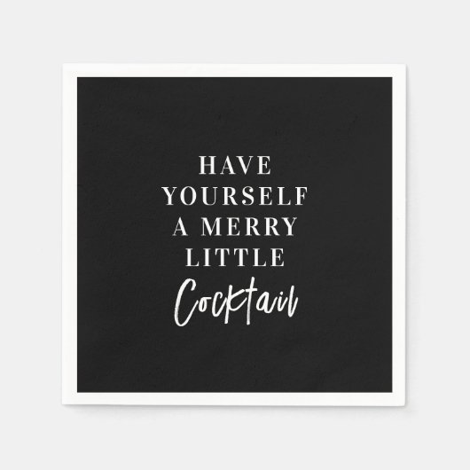 Geniet van een vrolijk klein cocktail black party servet (Voorkant)