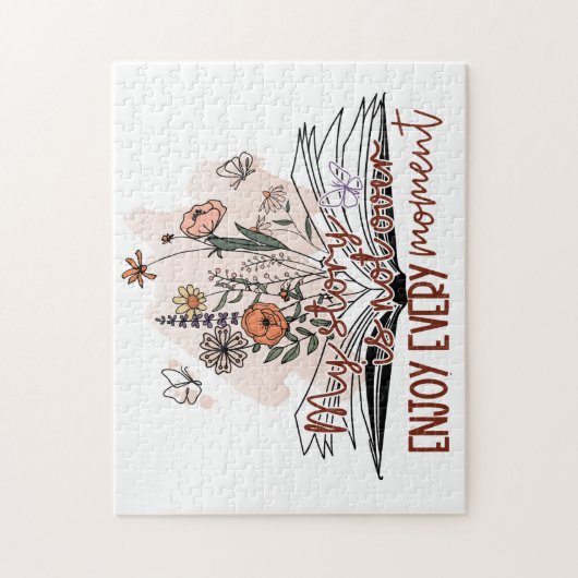 Geniet van elk moment, positieve boodschap legpuzzel (Verticaal)