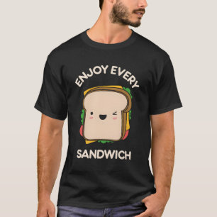 Geniet van elke sandwich Kawaii Foodie Warren Zevo T-shirt