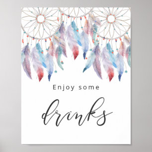 Geniet van enkele drankjes Dreamcatcher Baby Showe Poster